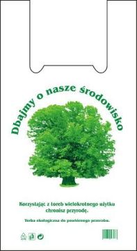 Reusable carrier bags HDPE 30/7/55 TREE 14microns, price per pack 200pcs