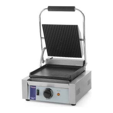 Grill kontaktowy pojedynczy - góra ryflowana, dół gładki kod 263600