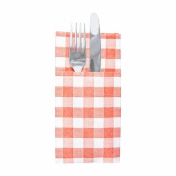 Cutlery case Vichy red napkin