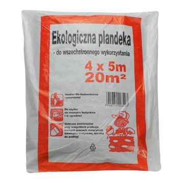 Folia malarska LDPE 4x5m bardzo gruba, 40 mikronów, cena za 1 sztuke
