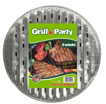 GRILL & PARTY - tacki aluminiowe okrągłe op. 2 sztuki