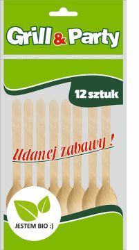 GRILL & PARTY BIO łyżeczki drewniane op.12szt (k/100)