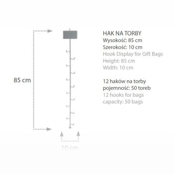 Hak na torby POL-MAK 12 haków, ok. 50 toreb