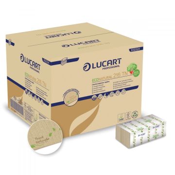 Serwetki 1/3 EcoNatural 216 TN LUCART do dyspensera z nadrukiem ThinkNatural N4 op. 6000 sztuk