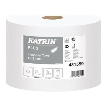 KATRIN Ręcznik rola 570m Classic XL2 1500 super biały op. 2 rolki