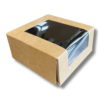 SUSHI box 10x10x4.5cm, pack of 50, kraft/black