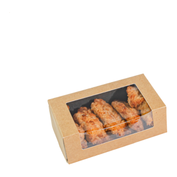 SUSHI box 16x10x4.5cm, pack of 50, kraft/black OP-01
