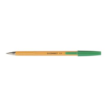 Długopis Q-CONNECT z wymiennym wkładem 0,4mm (linia), zielone