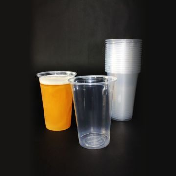 Beer mug PP 0,4l PREMIUM transparent, smooth, without dodger dia.95mm, 50 pcs