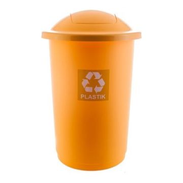 Kosz TOP BIN do segregacji 50L z uchylną klapą PLASTIK" żółty"