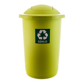 Kosz TOP BIN do segregacji 50L z uchylną klapą SZKŁO" zielony"