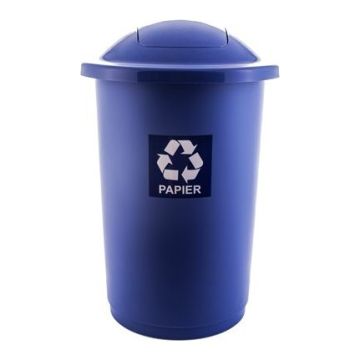 Kosz TOP BIN do segregacji 50L z uchylną klapą PAPIER" niebieski"