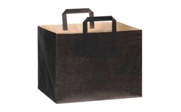Torba klockowa 320x220x240 czarna, szerokie dno, ucho płaskie