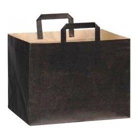 Block bag 320x220x240 black, wide bottom, flat handle