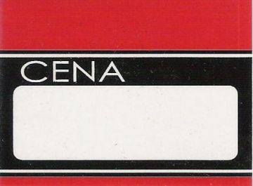 Cena laminowana duża czerwona A7 10x7,5cm