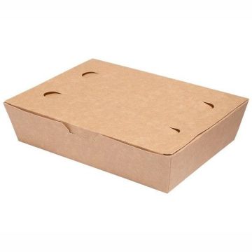 Kraft cardboard LUNCH BOX 20×14×5 cm with ventilation holes