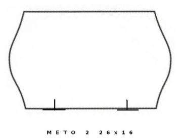 Taśma do metkownic fluor żółta METO dwurzędowa, 26x16 fala op.5szt.