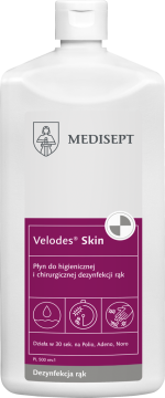 MEDISEPT Velodes Skin 500ml - płyn do dezynfekcji skóry oraz higienicznej i chirurgicznej dezynfekcji rąk