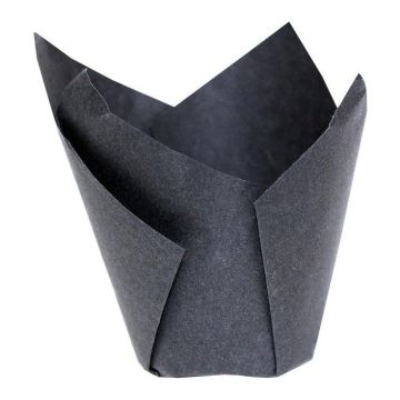 Papilotki TULIPANKI czarne op. 180szt 50x80mm, 60gsm