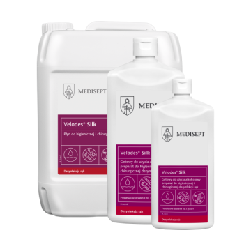 MEDISEPT Velodes Silk 5L - płyn do higienicznej i chirurgicznej dezynfekcji rąk