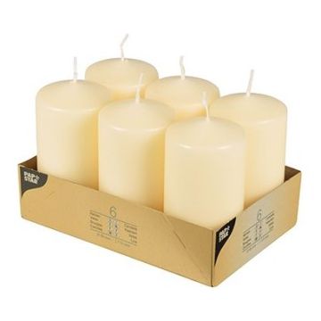 Świece pieńkowe 11,5 cm kremowe średnica 6 cm op. 6 sztuk