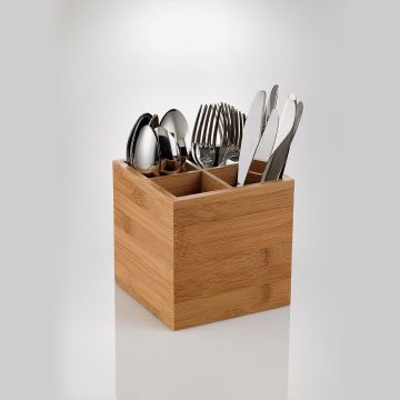 Bamboo container for cutlery