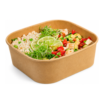KRAFT Square Bowl, 1000 ml, 55 mm high, pack of 50 (6 per case)