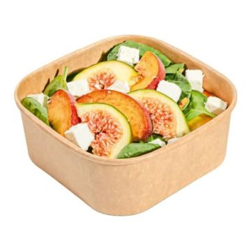 POTCART Kraft square bowl 950ml a.50cps.