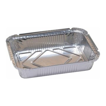 Aluminum foil tray 550 ml rectangular for closing – for baking, catering and takeaway