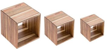 Acacia - buffet stand CUBO set of 3 pcs:13x13x13; 18x18x18; 23x23x23