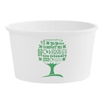 Pojemnik papierowy Green Tree 350ml op.25szt. średnica 115mm biodegradowalny zupy, sałatki, lody (k/20) 12oz