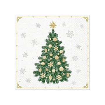 33x33 cm PAW STAR Napkins, pack of 20 (case of 12) Frosty Tree