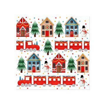 PAW Christmas Napkins, 33x33cm a.20pcs. Cozy Christmas town