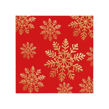 33x33 cm PAW STAR Napkins, pack of 20 (case of 12) Handmade Snow (Red)