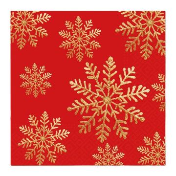 Serwetki 33x33cm PAW GWIAZDKA op.20szt (k/12) Handmade Snow (Red)