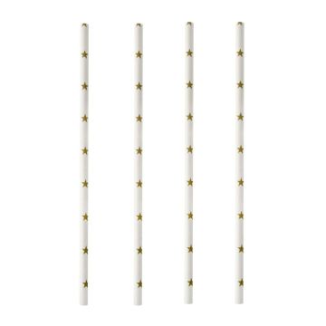Słomki papierowe 6mm dł.20cm STARS op. 100 sztuk