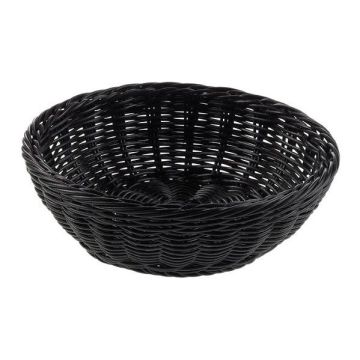 Koszyk z polirattanu okrągły 20cm x 6,5h czarny