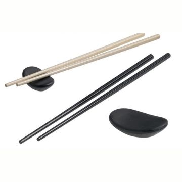 Sushi chopstick rest melamine black 5 cm 10 pcs