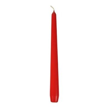 Candle cone 25 cm red, diameter 2.2 cm, 50 pieces