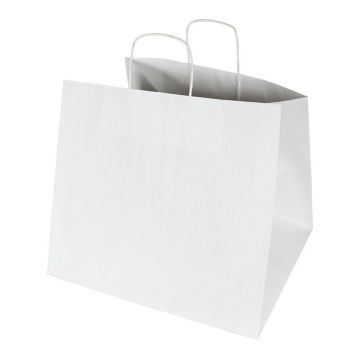 Block bag 360x330x320 BL twisted holder White PIZZA BAG - 100g, package 100pcs