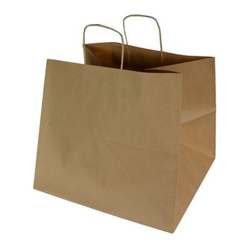Block bag 360x330x320 brown, unbleached, flat holder 90g, pkg.100pcs