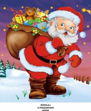 Reusable carrier bags HOLIDAY 44x50cm, Santa Claus with gifts, 35 µm, 25 pieces