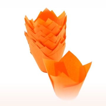 Baking cups Tulip orange, 200 pcs, size 50mm x h85mm
