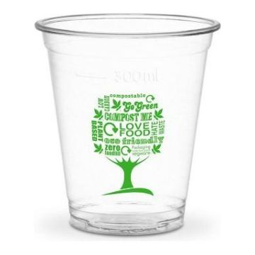 PLA cups fi 96mm 300ml Green Tree 50pcs, biodegradable, 12oz (k/20) SUP