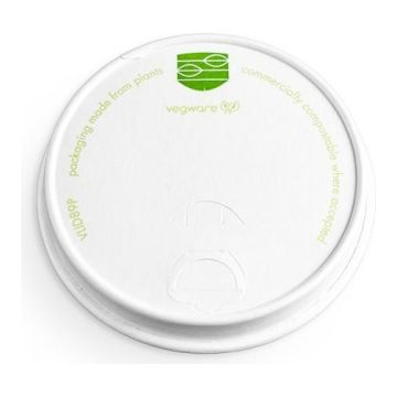 Dekiel 90mm PAP Vegware do kubka biały op.50szt (k/20) 300-500ml