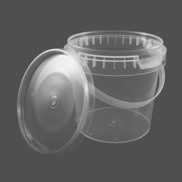 Bucket 0.6L transparent + lid, 100 pcs. W-6