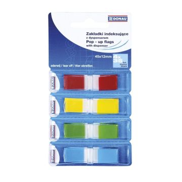 Indexing tabs 12x45mm, 4x35kart. DONAU, PP mix colors