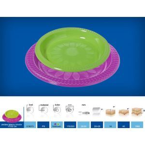 Bicolor plate set small 17cm and large 22cm green/purple set 20+20 pieces