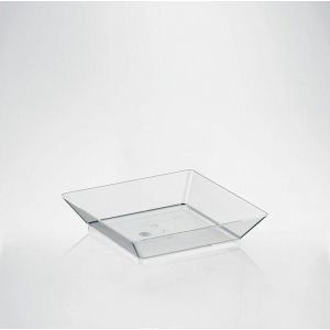FINGERFOOD PS T square plate 69x69mm, 24pcs. (k/20) transparent