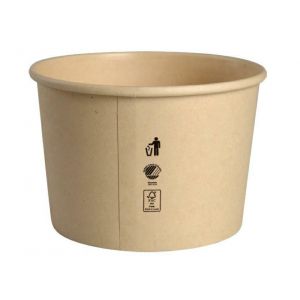Kraft paper bowl 250ml for ice cream 50pcs, diameter 90mm, (k/20)